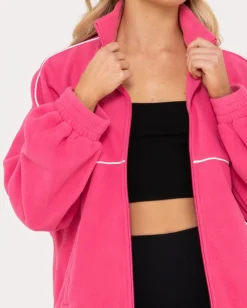 New Polar Oversize Zip Up Fleece Jacket Womens Hoodies & Fleece