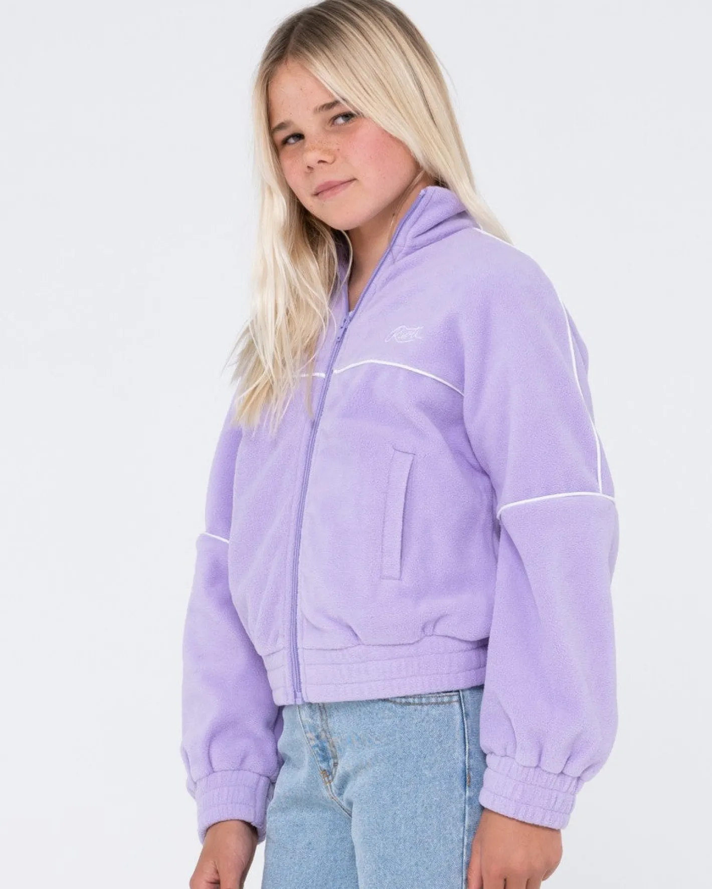 Cheap Polar Zip Through Fleece Girls Kids Tops