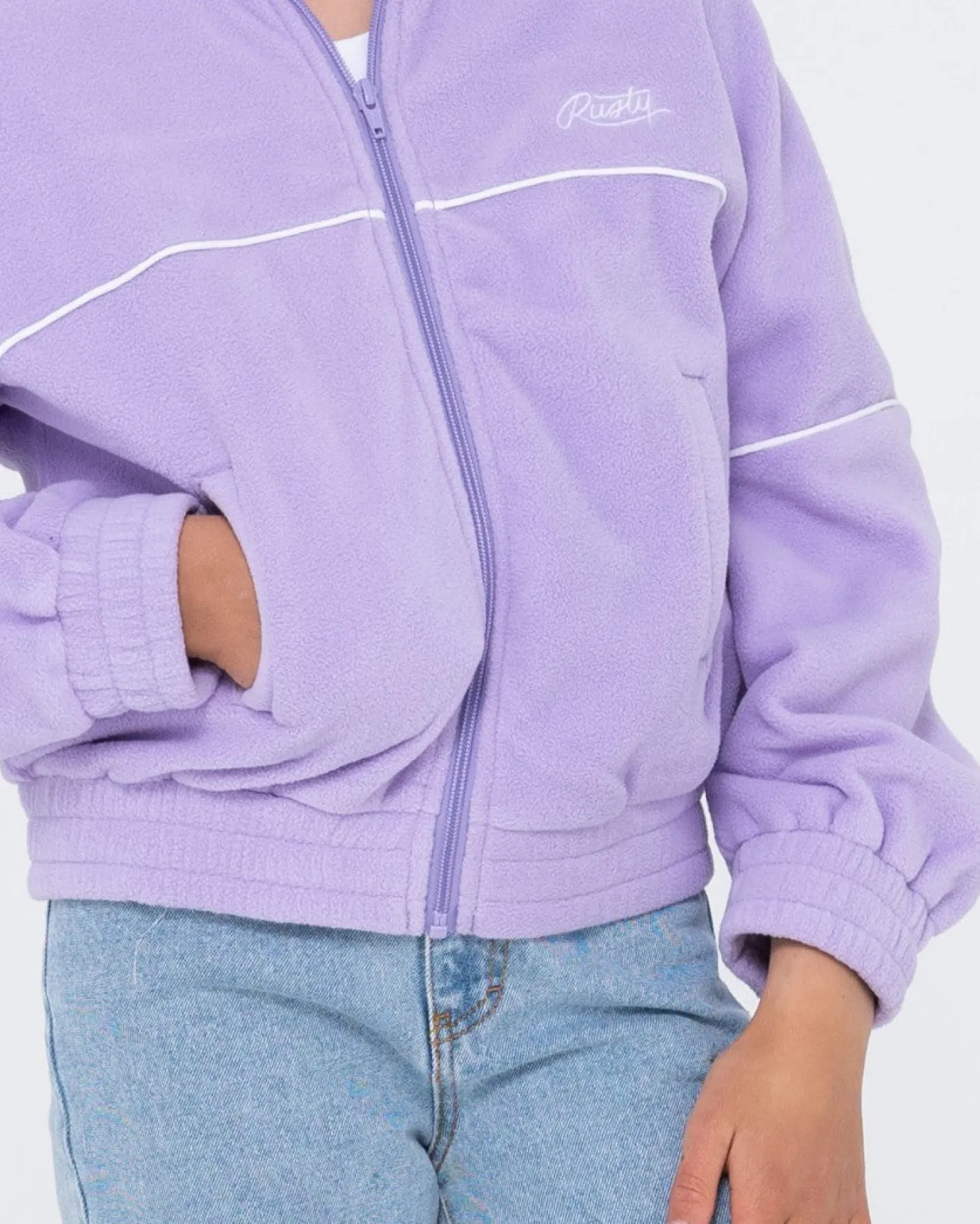 Cheap Polar Zip Through Fleece Girls Kids Tops