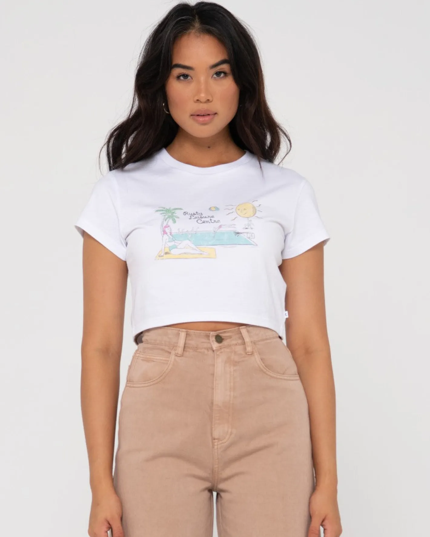 Online Pool Side Organic Graphic Baby Tee Womens Tees & Tanks