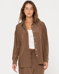 Fashion Porter Oversized Long Sleeve Shirt Womens Fashion Tops