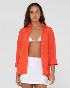 Best Sale Porter Oversized Long Sleeve Shirt Womens Shirts