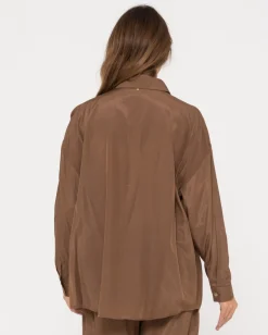 Fashion Porter Oversized Long Sleeve Shirt Womens Fashion Tops