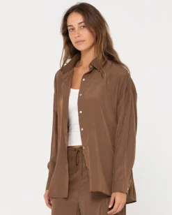 Fashion Porter Oversized Long Sleeve Shirt Womens Fashion Tops