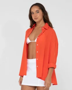 Cheap Porter Oversized Long Sleeve Shirt Womens Fashion Tops