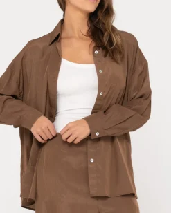 Fashion Porter Oversized Long Sleeve Shirt Womens Fashion Tops