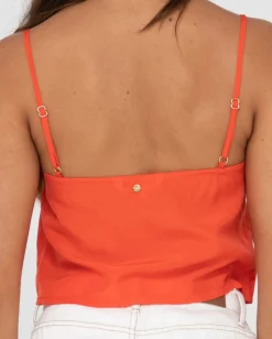 Fashion Porter Ruched Cami Crop Top Womens Fashion Tops