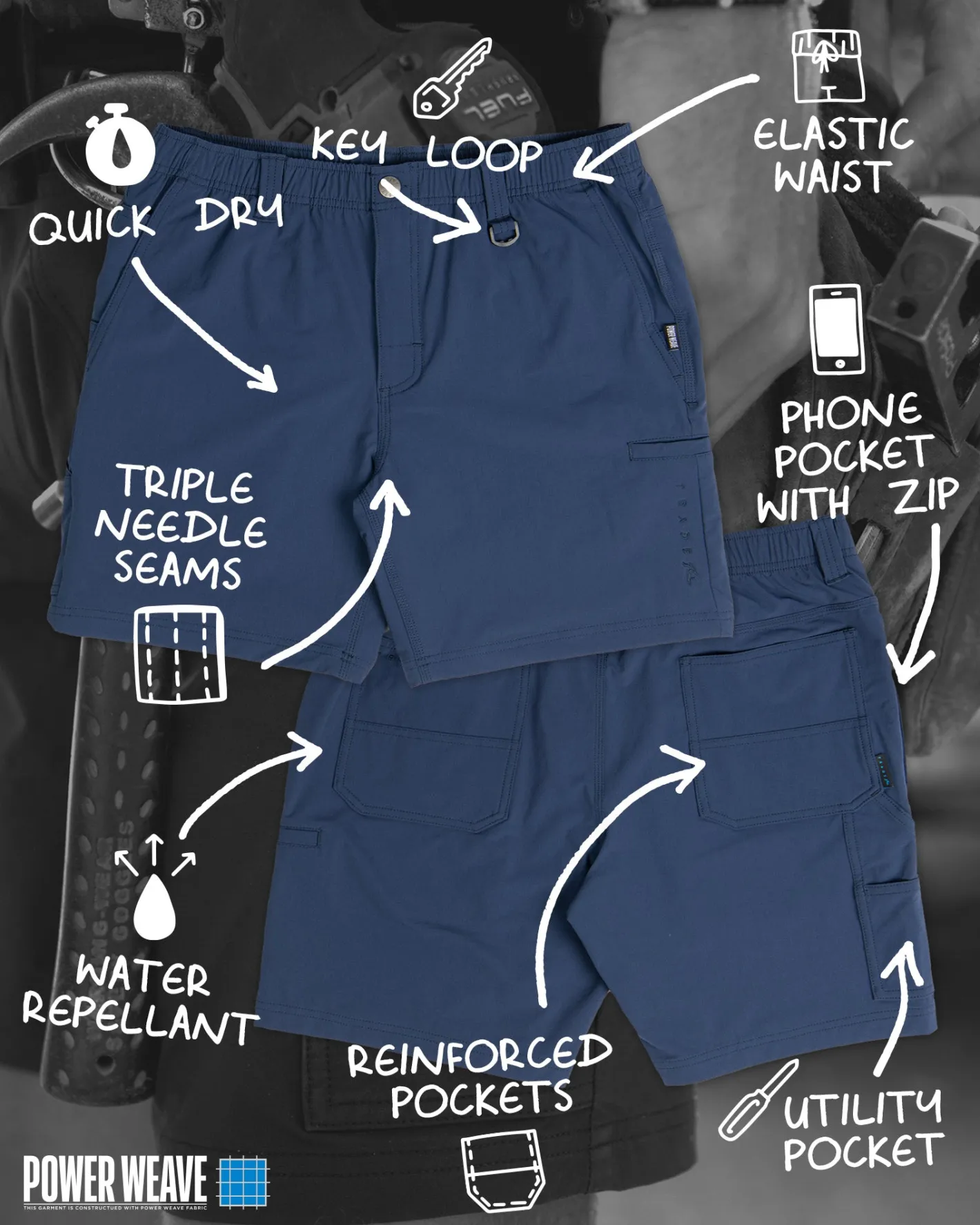 Best Sale Powerweave Quick Dry Work Short Shorts