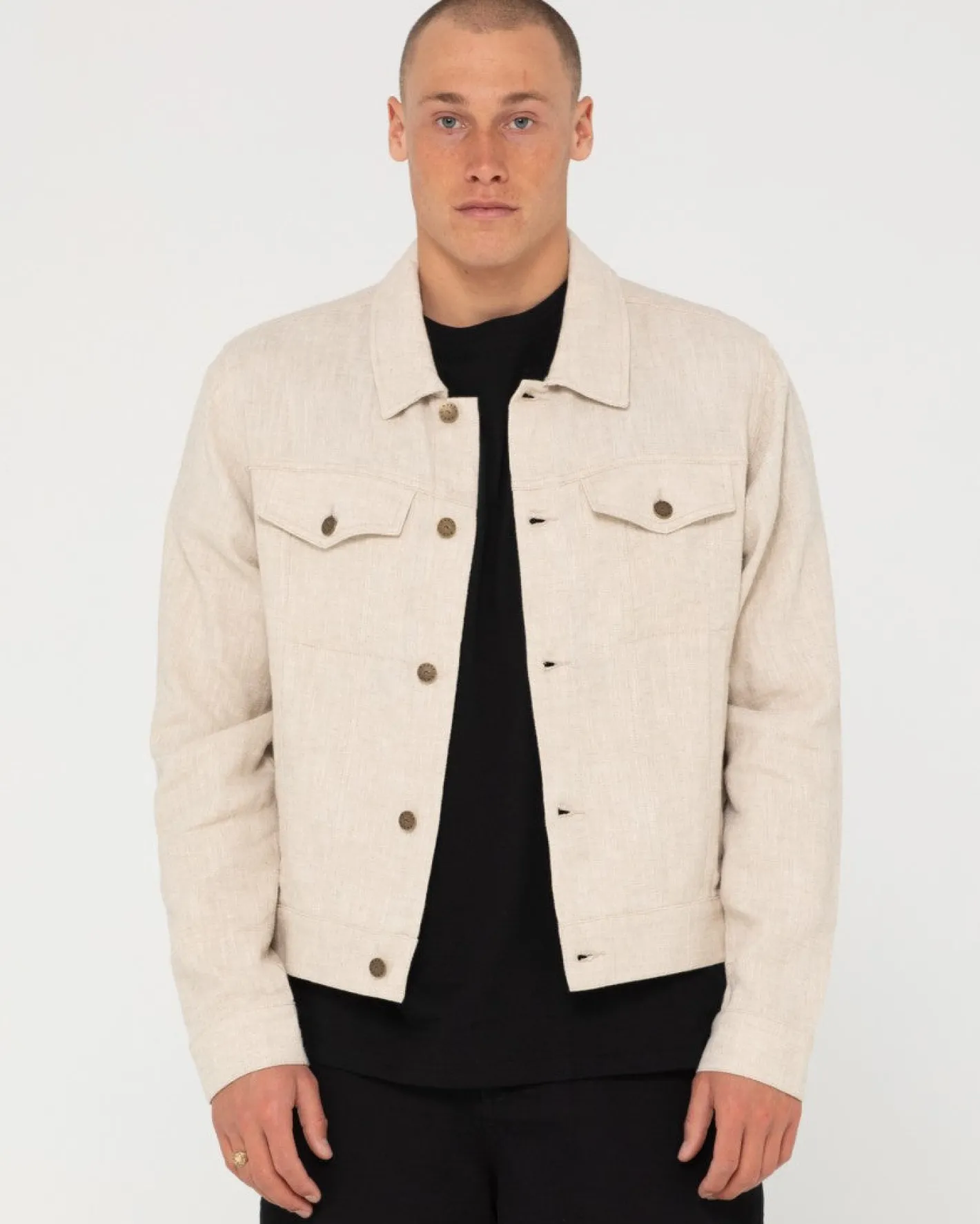 Discount Ramie Trucker Jacket Mens Jackets