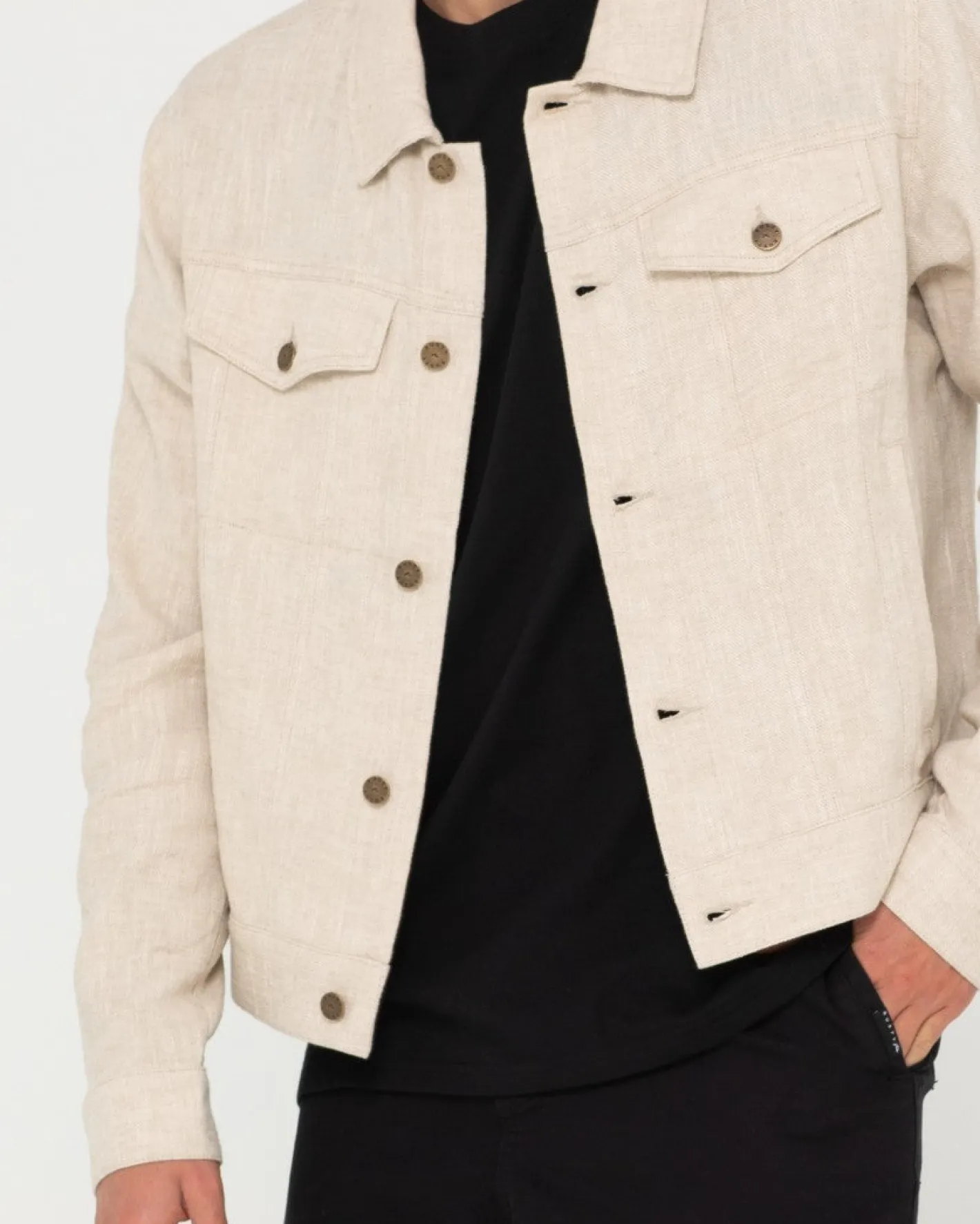 Discount Ramie Trucker Jacket Mens Jackets