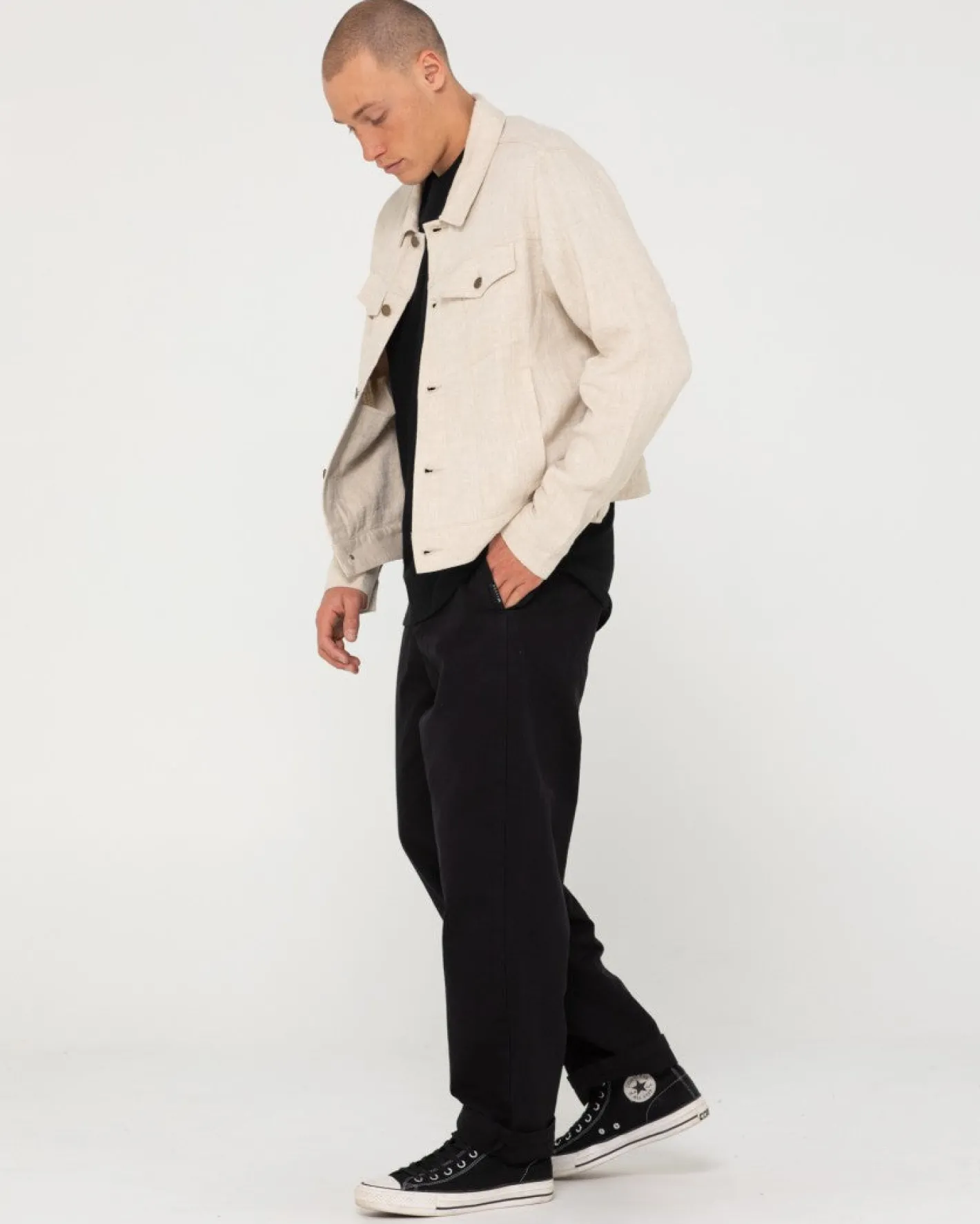 Discount Ramie Trucker Jacket Mens Jackets