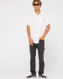 Fashion Razor Blade Short Sleeve Rayon Shirt Mens Shirts