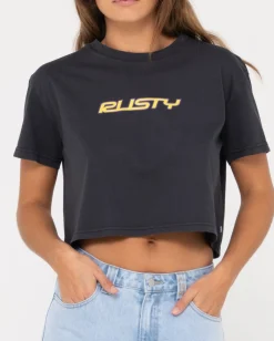 Best Sale Rider Relaxed Fit Graphic Crop Tee Womens Graphic Tees