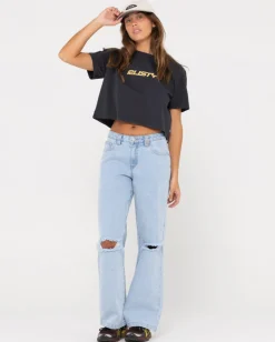 Best Sale Rider Relaxed Fit Graphic Crop Tee Womens Graphic Tees