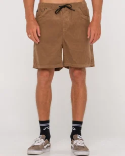 Outlet Rifts 14 Wale Vintage Wash Elastic Cord Short Mens Shorts