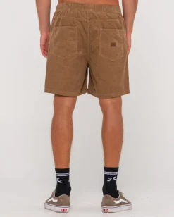 Outlet Rifts 14 Wale Vintage Wash Elastic Cord Short Mens Shorts