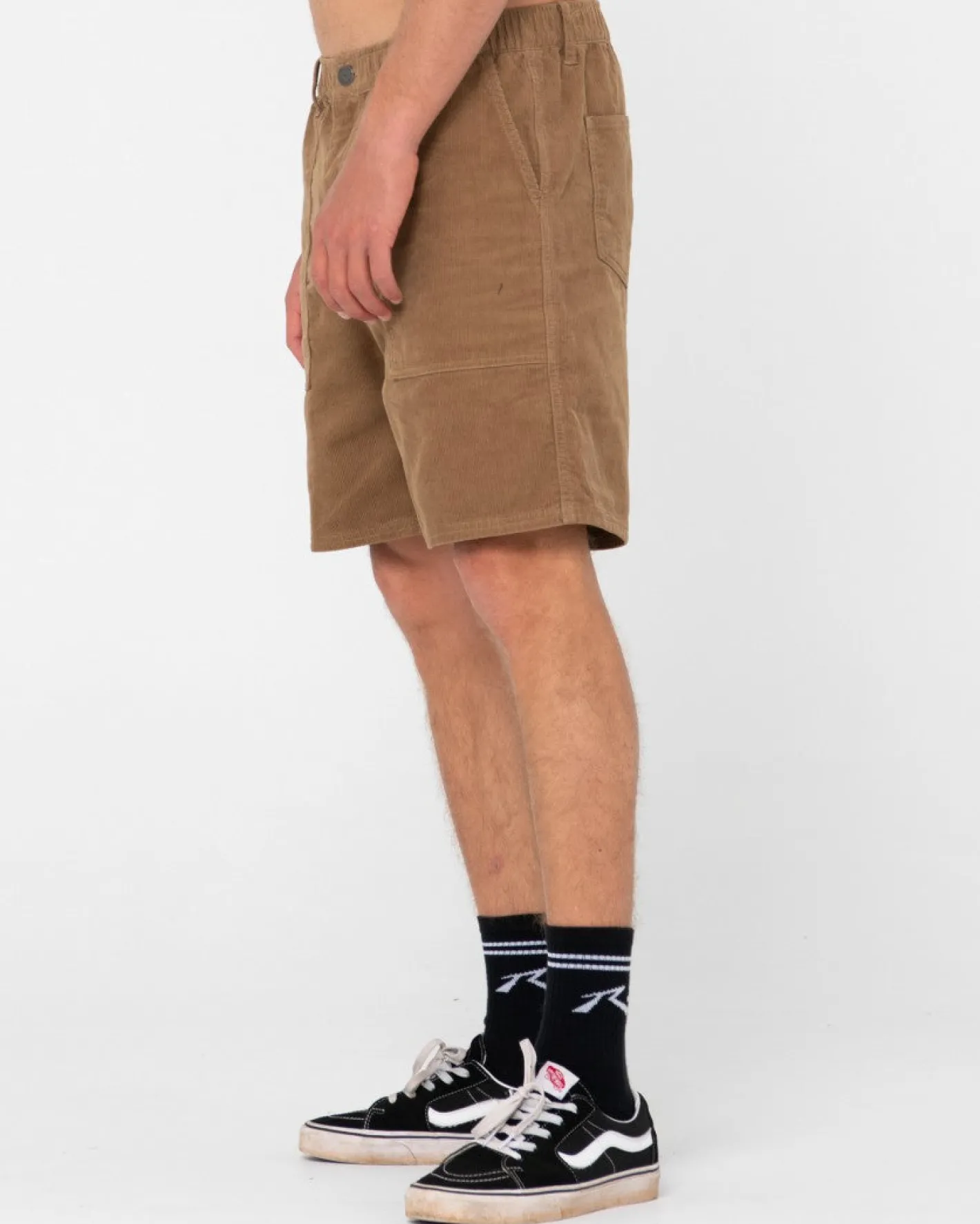 Cheap Rigglet Cord Workwear Elastic Short Mens Shorts