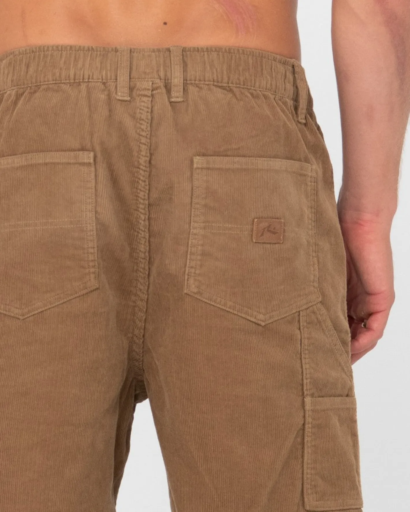 Cheap Rigglet Cord Workwear Elastic Short Mens Shorts