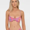 Best Sale Rio Hibiscus Printed Balconette Bikini Top Womens Bikinis