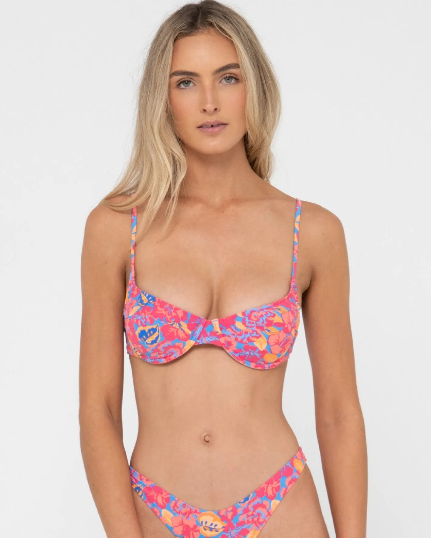 Sale Rio Hibiscus Printed Balconette Bikini Top Womens Bikini Tops