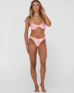 Flash Sale Rio Hibiscus Printed Balconette Bikini Top Womens Bikini Tops