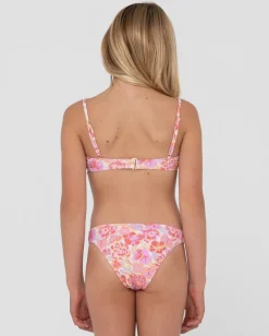 Flash Sale Rio Hibiscus Printed Bikini Set Girls Kids Swimwear