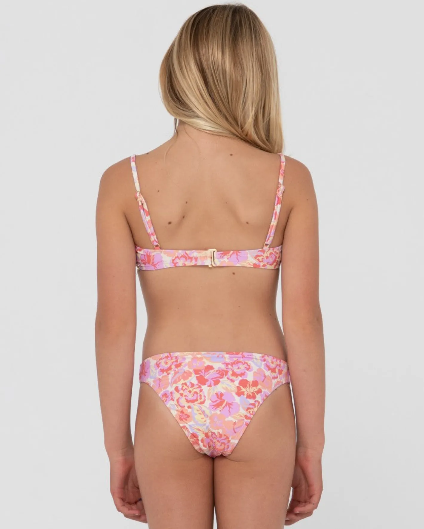 Flash Sale Rio Hibiscus Printed Bikini Set Girls Kids Swimwear