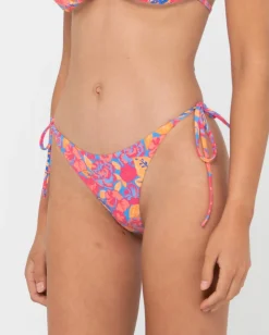 Clearance Rio Hibiscus Printed Brazilian Side Tie Bikini Bottom Womens Bikinis