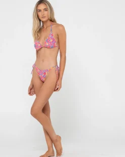 Clearance Rio Hibiscus Printed Brazilian Side Tie Bikini Bottom Womens Bikinis