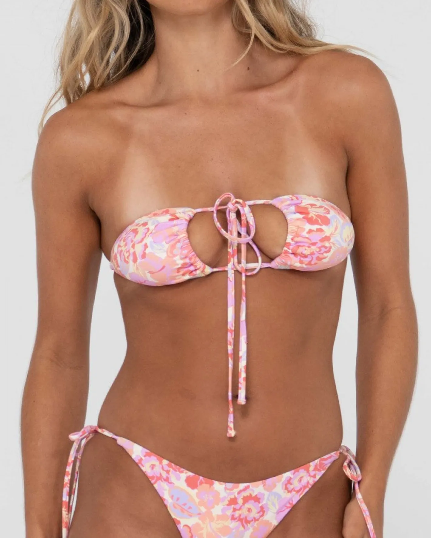 Fashion Rio Hibiscus Printed Multiway Bikini Top Womens Bikini Tops