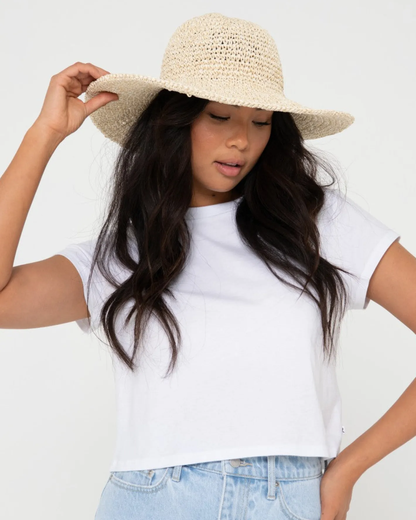 New Romance Wide Brim Straw Beach Hat Womens Caps & Hats