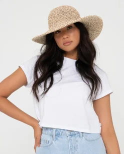 Store Romance Wide Brim Straw Beach Hat Womens Caps & Hats