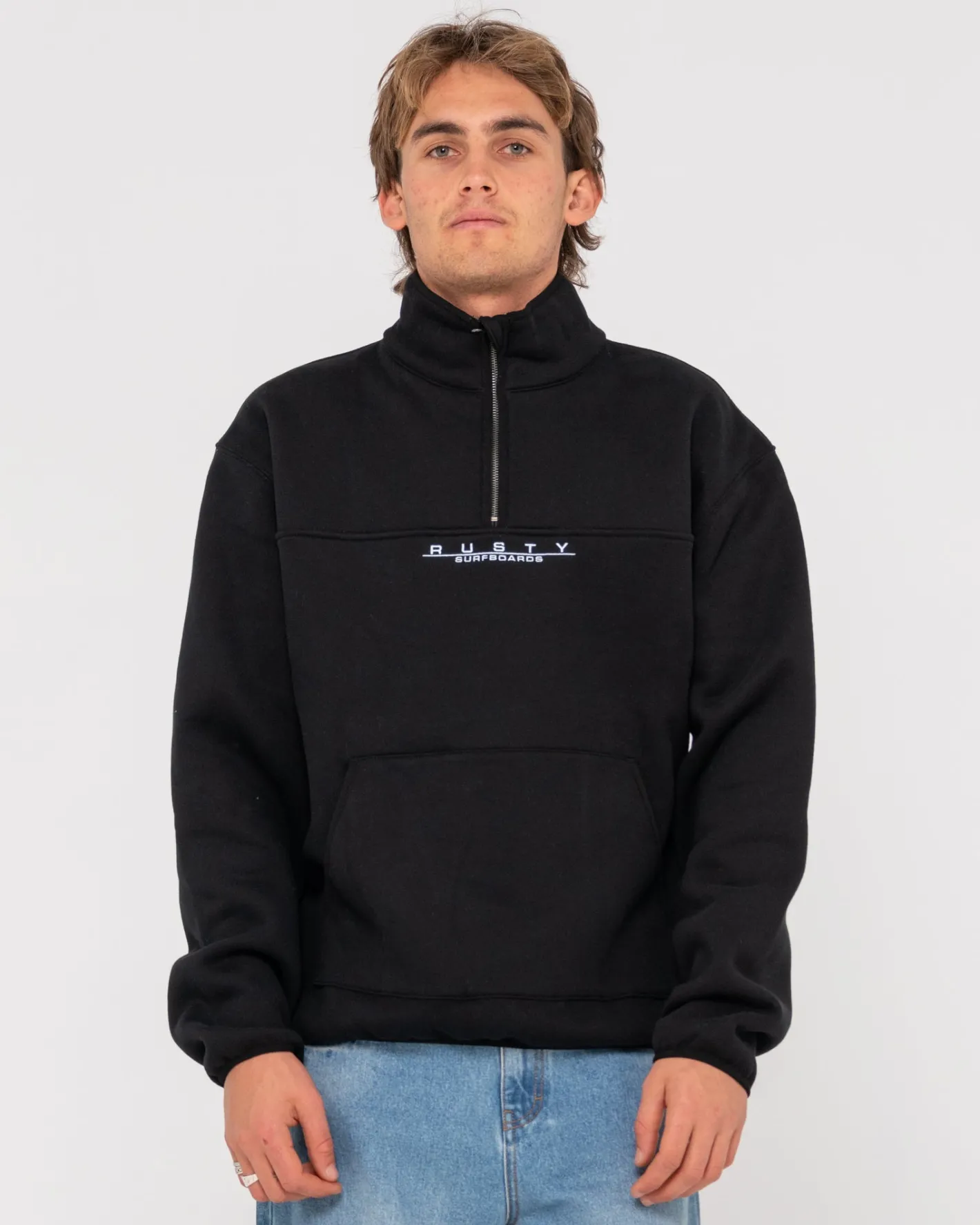 Cheap Rs Relaxed 1/4 Zip Super Fleece Mens Hoodies & Fleece