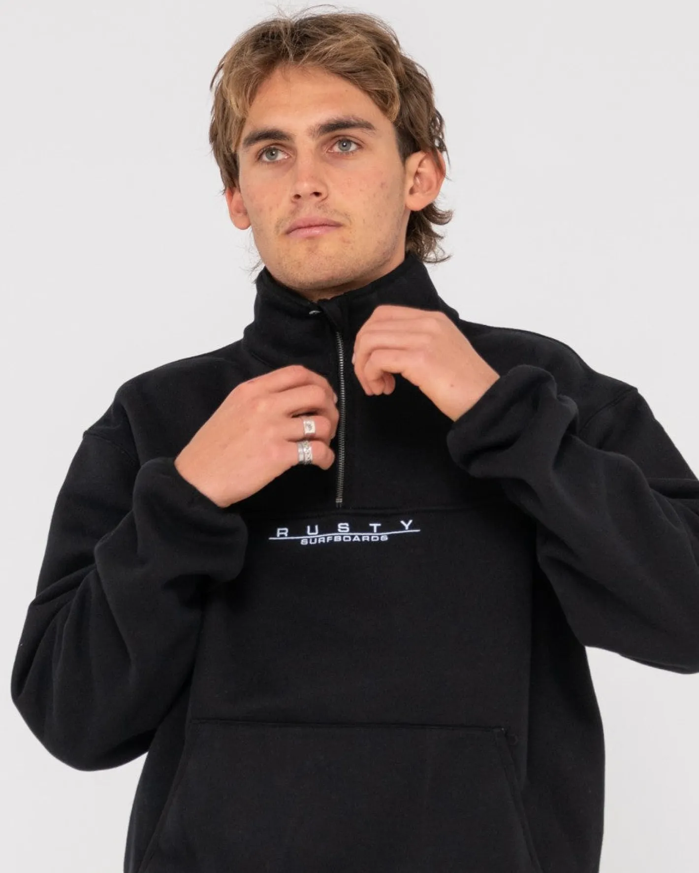 Cheap Rs Relaxed 1/4 Zip Super Fleece Mens Hoodies & Fleece