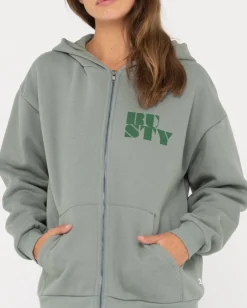 Cheap Code Oversize Zip Hooded Fleece Womens Hoodies & Fleece