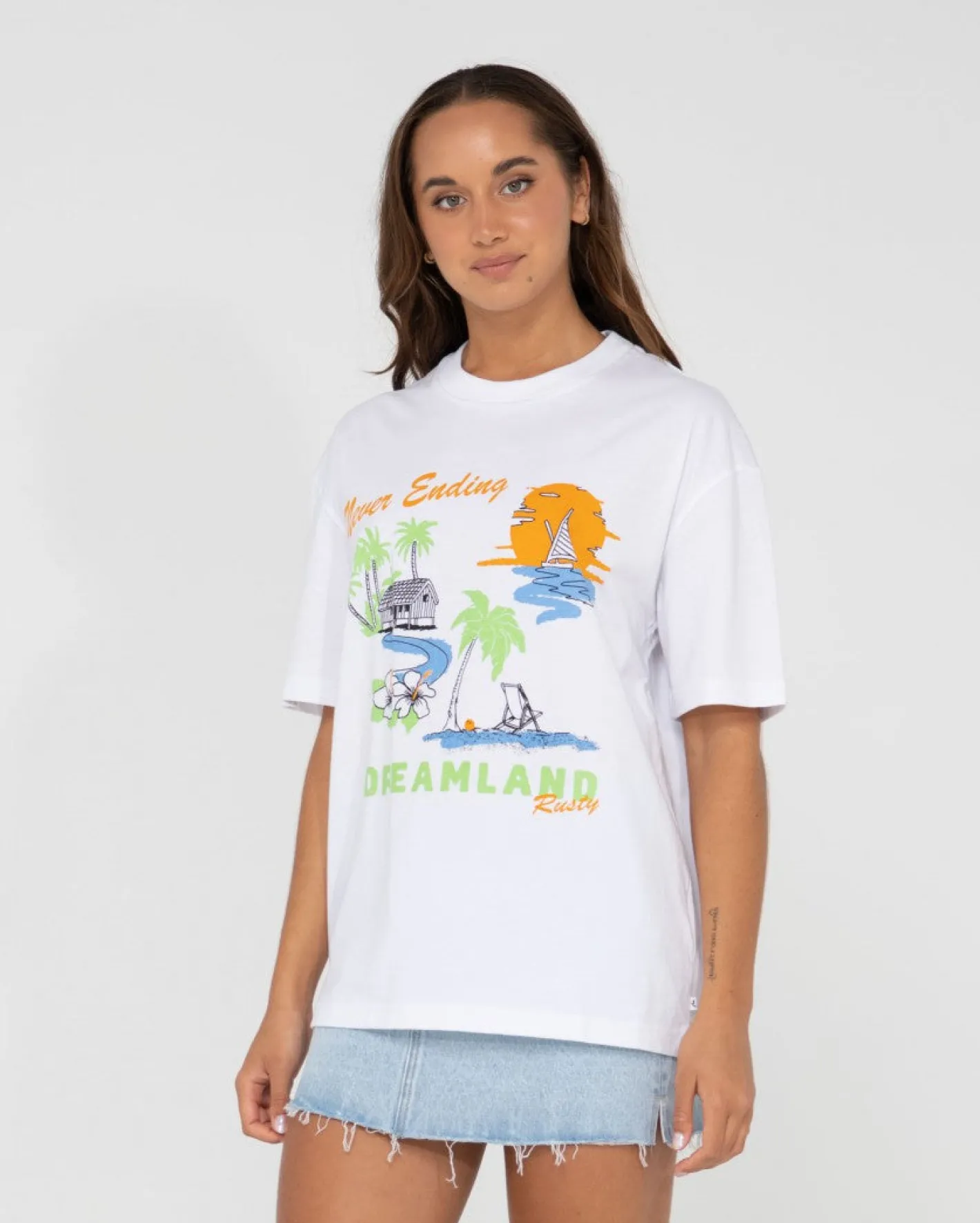 Online Dreamland Oversized Graphic Tee Womens Tees & Tanks