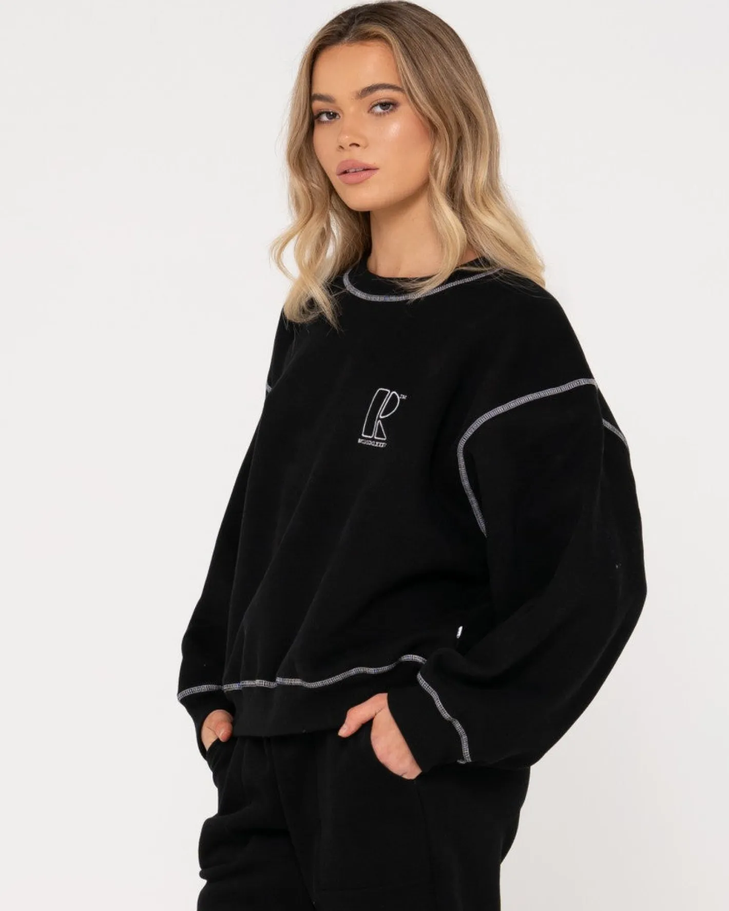 Shop Fortitude Oversize Crew Fleece Womens Hoodies & Fleece