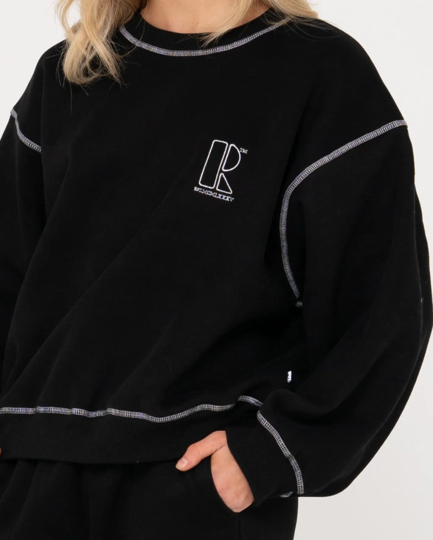 Shop Fortitude Oversize Crew Fleece Womens Hoodies & Fleece