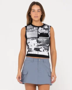 Clearance Greetings Slim Fit Graphic Tank Womens Tees & Tanks