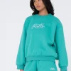 Best Script Oversize Crew Neck Fleece Womens Hoodies & Fleece