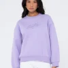Outlet Script Oversize Crew Neck Fleece Womens Hoodies & Fleece