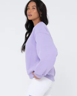 Outlet Script Oversize Crew Neck Fleece Womens Hoodies & Fleece