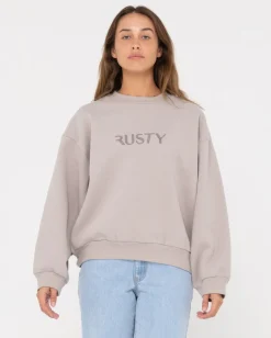 New Signature Oversize Crew Fleece Womens Hoodies & Fleece