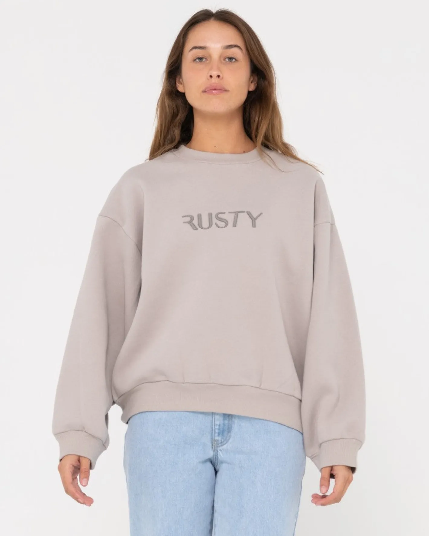 New Signature Oversize Crew Fleece Womens Hoodies & Fleece