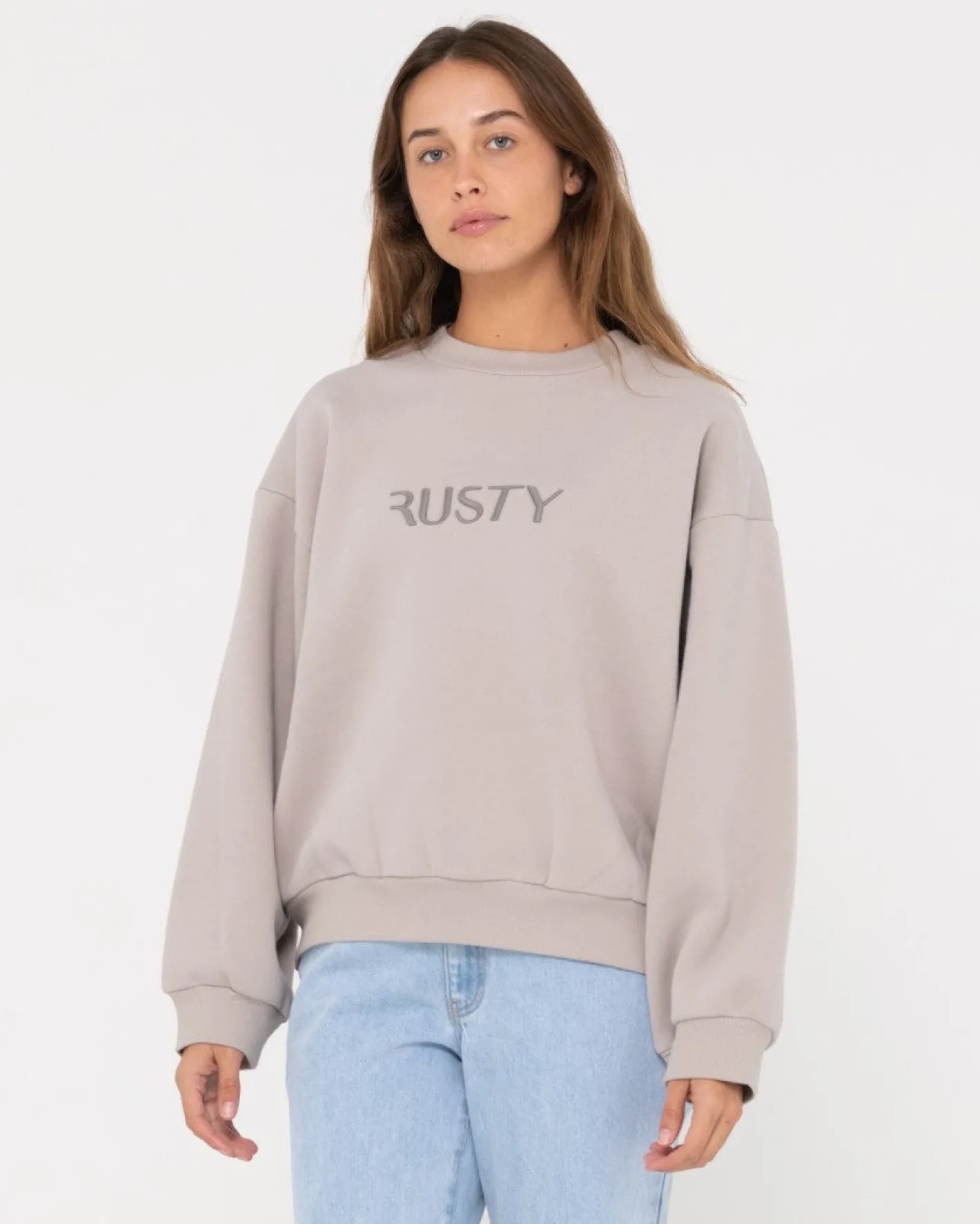 New Signature Oversize Crew Fleece Womens Hoodies & Fleece