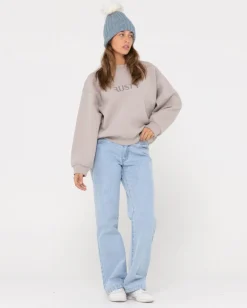 New Signature Oversize Crew Fleece Womens Hoodies & Fleece
