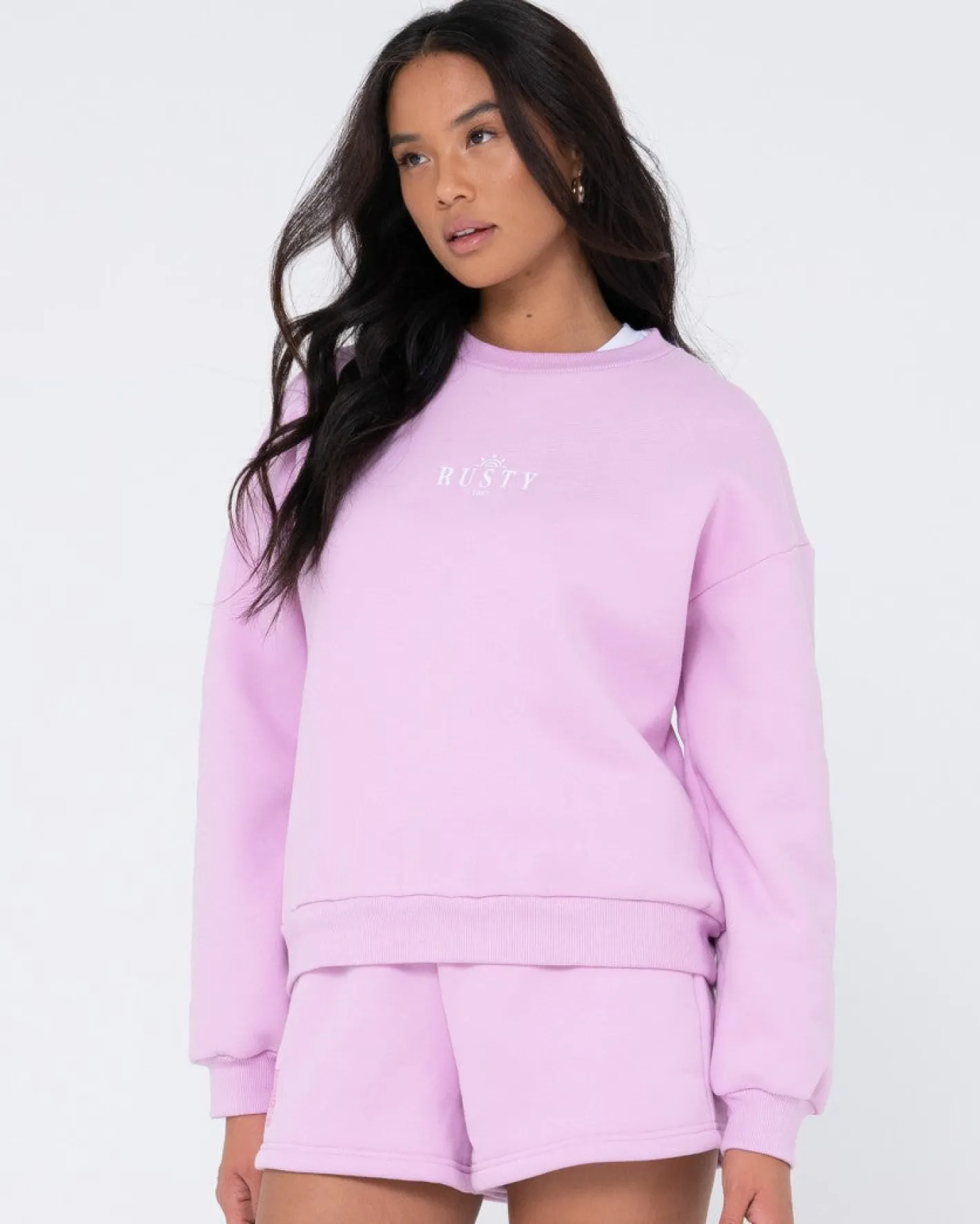 Clearance Sunrise Relaxed Crew Fleece Womens Hoodies & Fleece