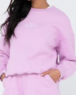 Clearance Sunrise Relaxed Crew Fleece Womens Hoodies & Fleece