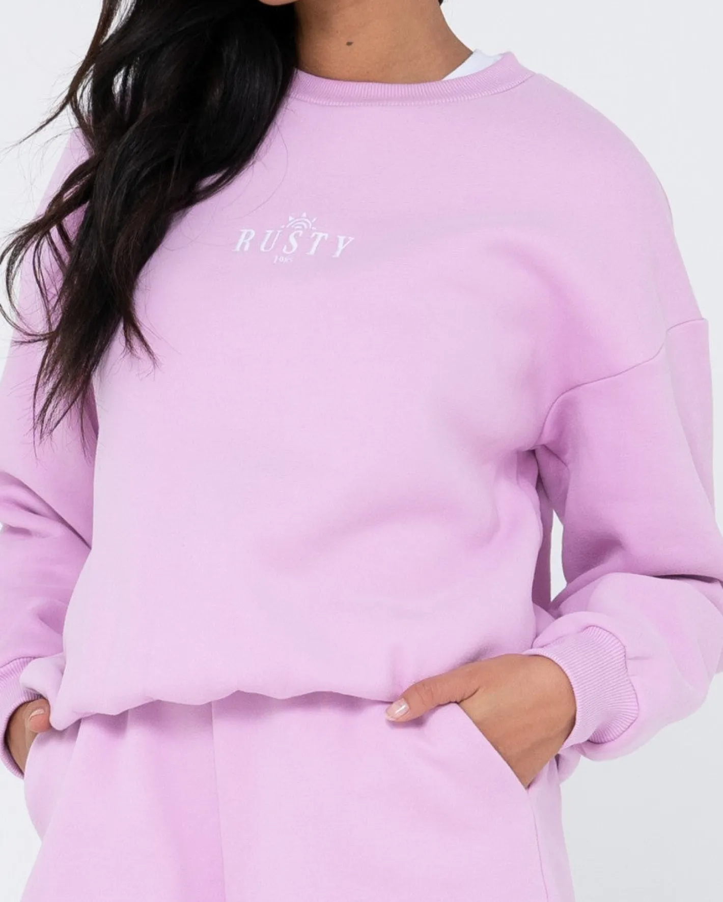 Clearance Sunrise Relaxed Crew Fleece Womens Hoodies & Fleece