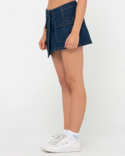 Store Ryley Low Rise Cargo Denim Mini Skirt Womens Skirts